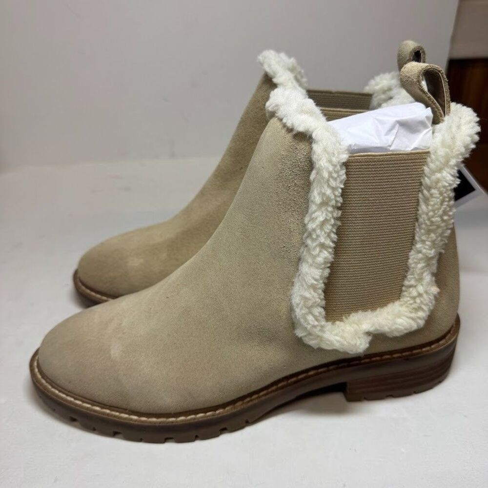 Steve Madden Womens 5 Tan Suede Lined Pull On Ankle Booties NIB XJ2